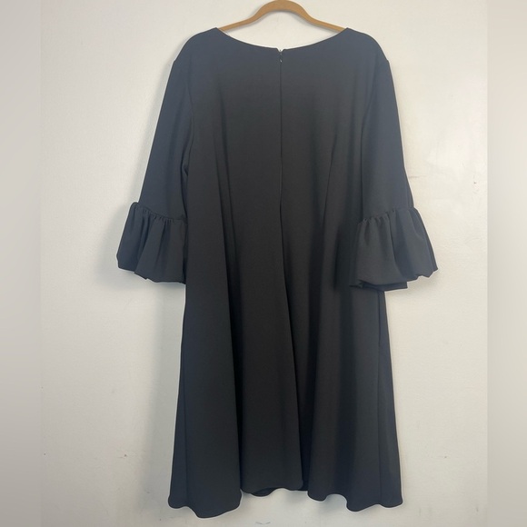 Betsy & Adam Women's Plus Size Bell-Sleeve A-Line Dress size 20W Black - Picture 5 of 9